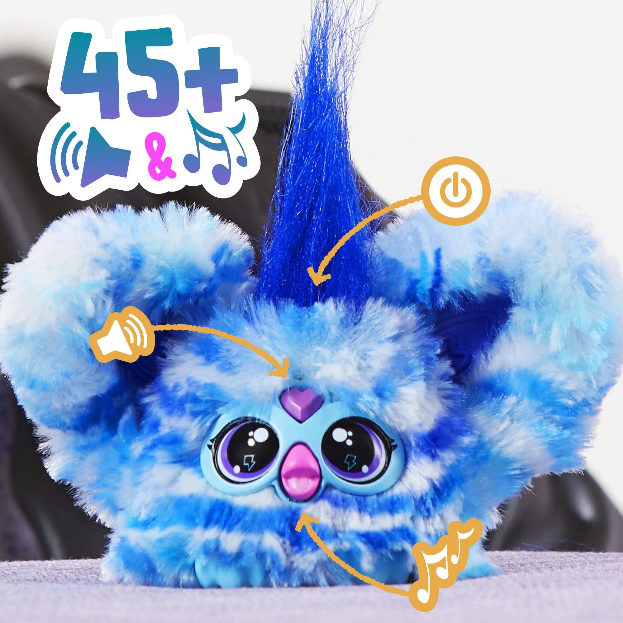 Left. Hasbro - Furby Furblets Interactive Mini Plush 2-pack Pix-Elle & Ooh-Koo, 45+ sounds, keychain clips, Ages 6+ - Multicolour.