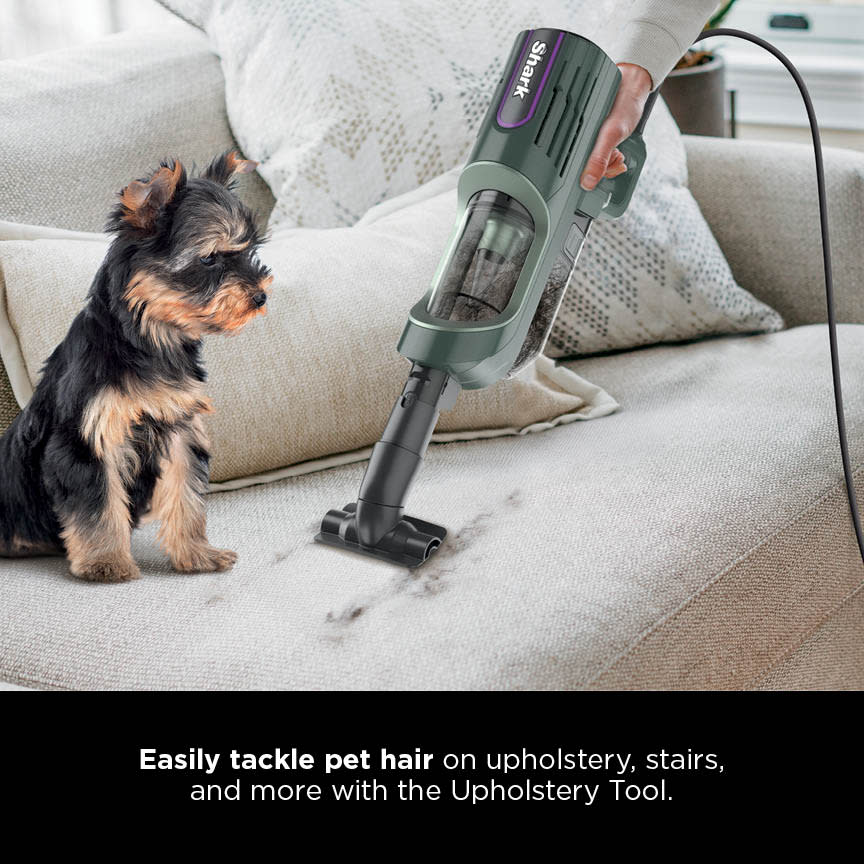 Easily tackle pet hair on upholstery, stairs, and more with the Upholstery Tool.