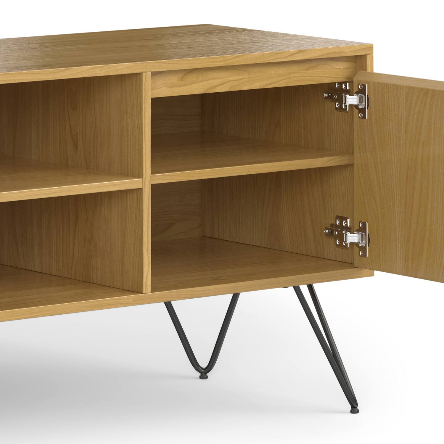 Alt View 13. Simpli Home - Hunter TV Media Stand - Oak Veneer.