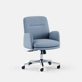 Branch Furniture - Branch Softside Mid-Century Modern Mid Back Office Chair – Removable Arms, Adjustable Height, Cloud-Like Comfort - Skylight