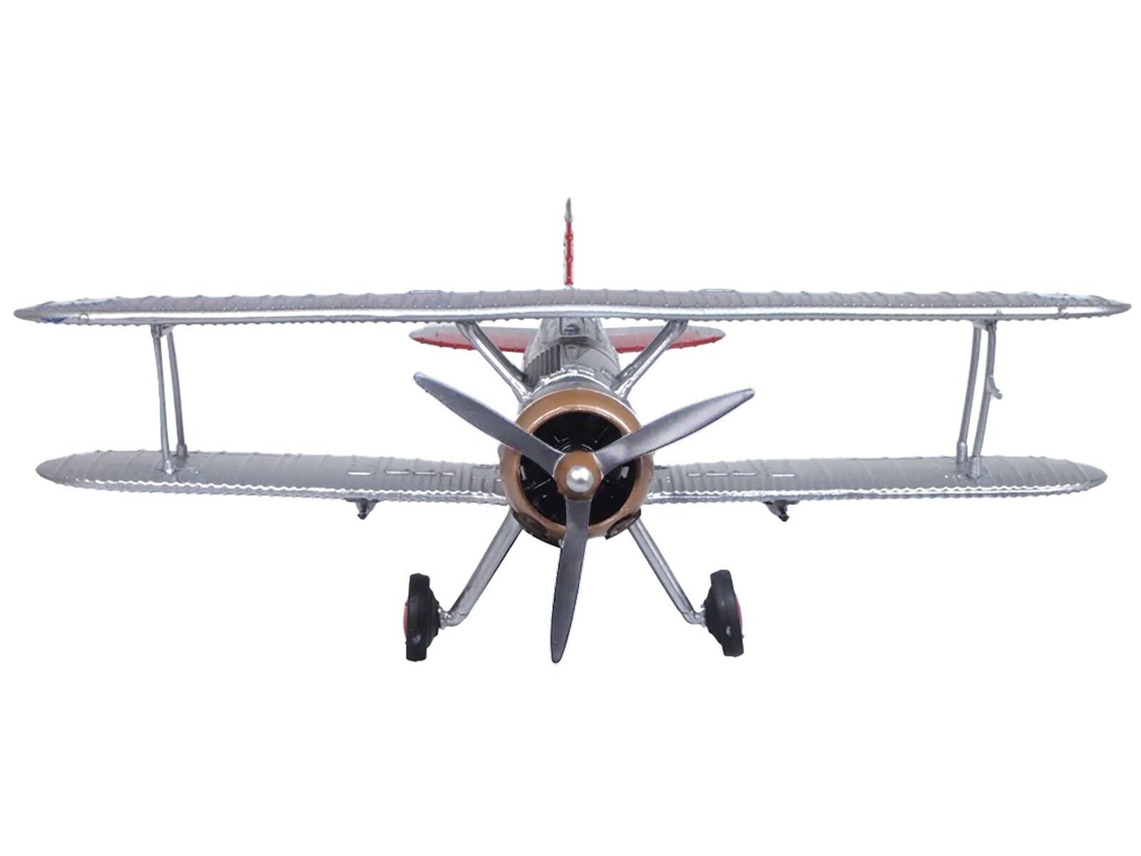 Left. Oxford Diecast - Gloster Gladiator Fighter No. 72 Squadron Church Fenton 1937 British Royal Air Force 1/72 Oxford Aviation Series - Silver.