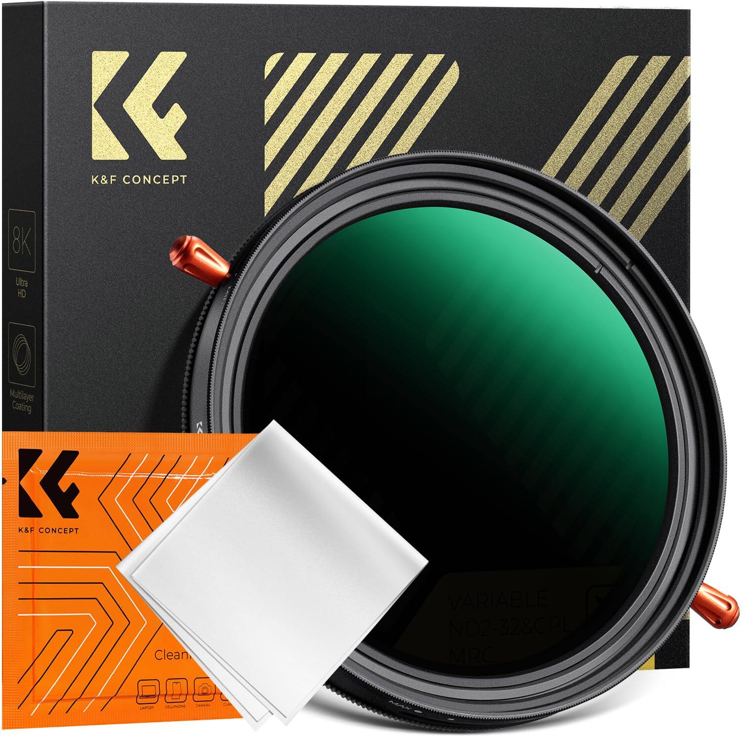 8K Ultra HD  
K&F CONCEPT  
Mublayer Coating  
K&F CONCEPT  
Clean 000  
CAPTION COLORIONE  
VARIABLE ND2-32&CP MRC
