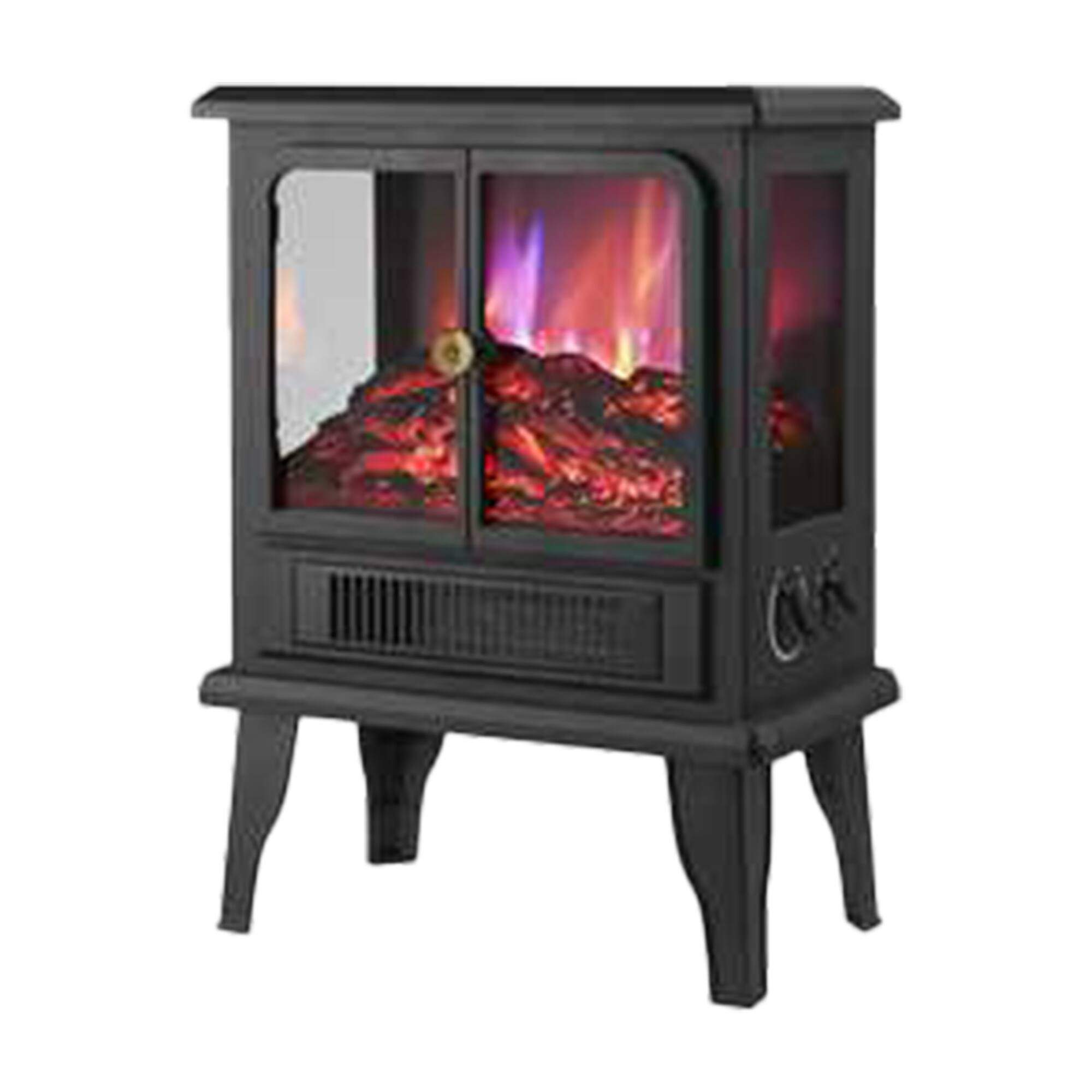 Back. Ihomeadore - 14-inch Black Free standing Electric Fireplace with Flame Effect and Two heat settings - Black.