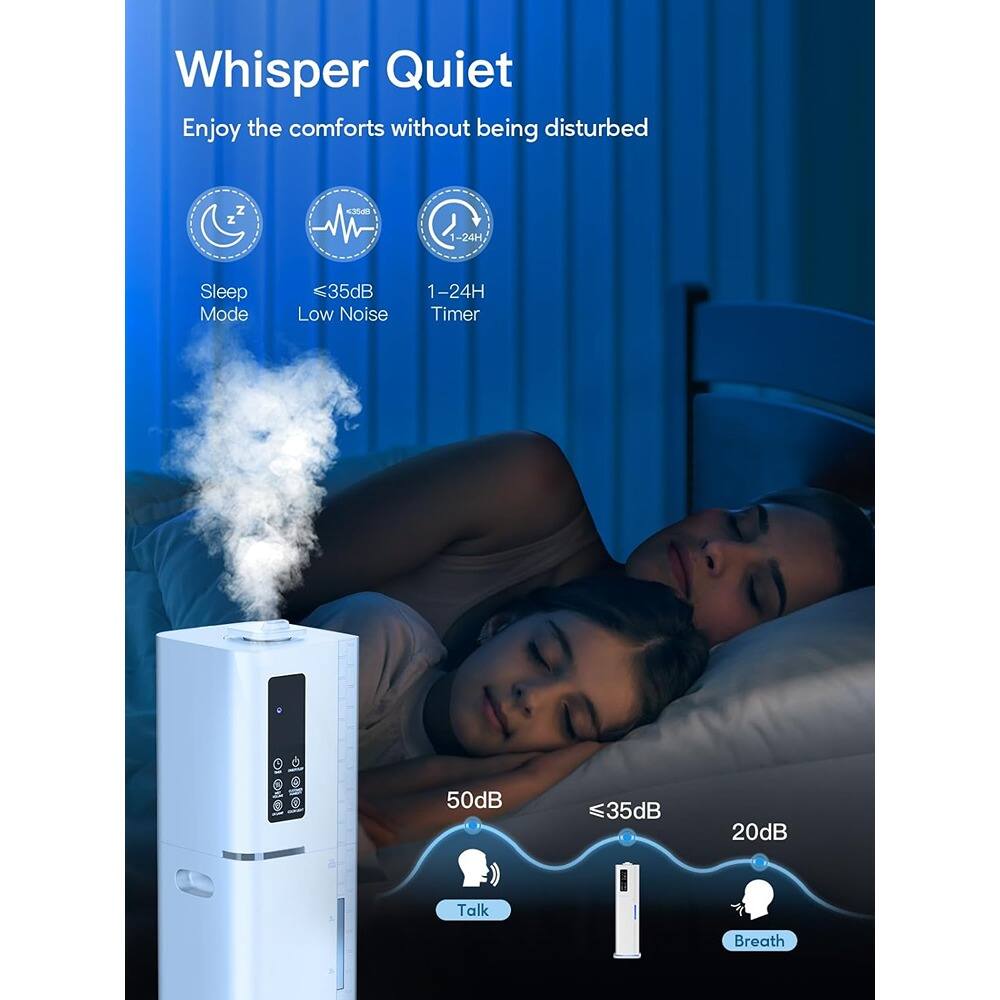 Whisper Quiet  
Enjoy the comforts without being disturbed  

Sleep Mode  
≤35dB Low Noise  
1-24H Timer  

50dB Talk  
≤35dB  
20dB Breath