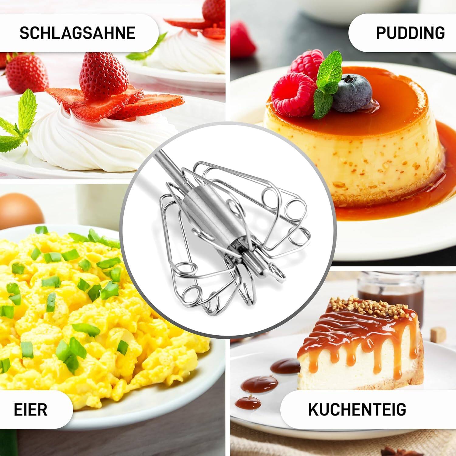 SCHLAGSAHNE  
PUDDING  
EIER  
KUCHENTEIG