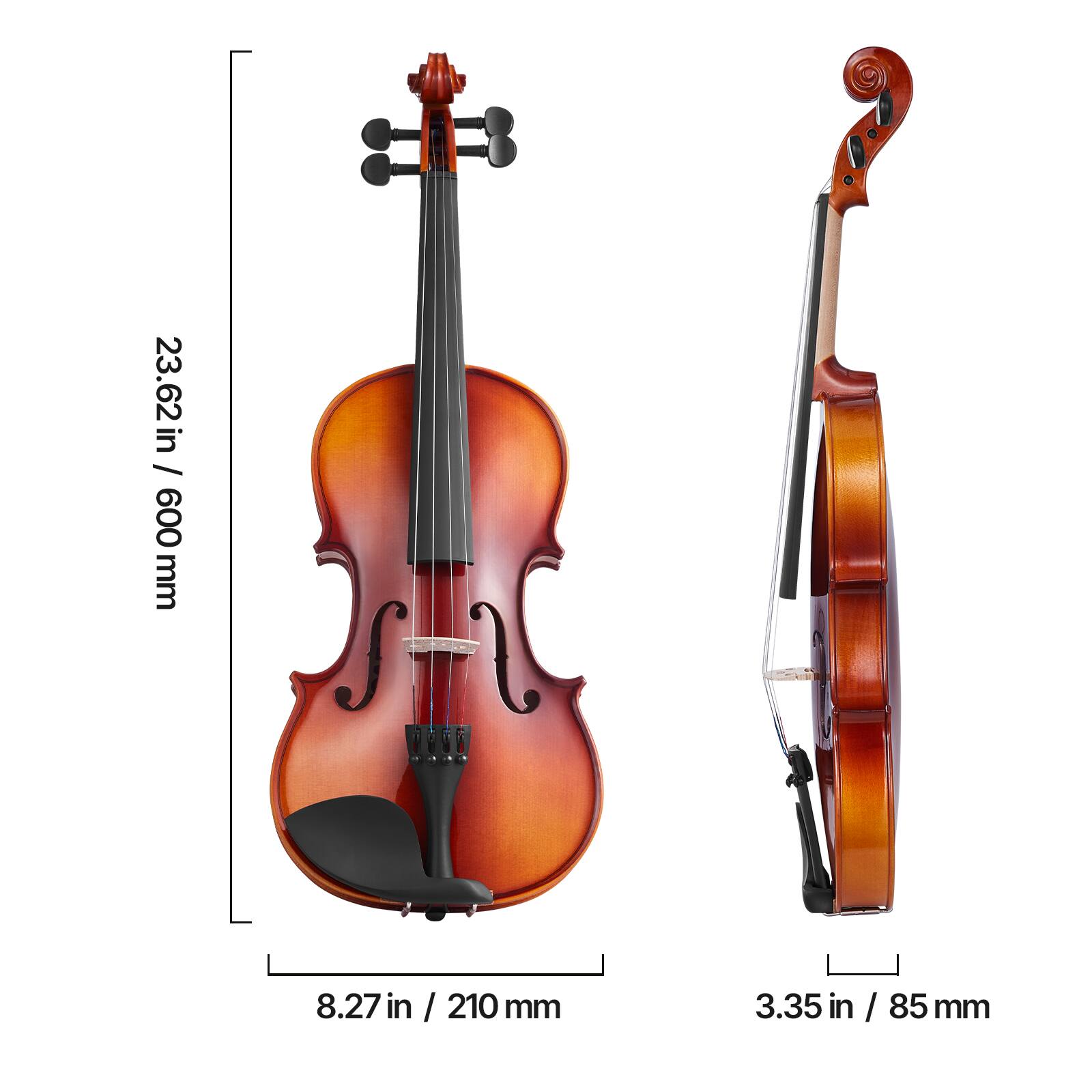 23.62 in / 600 mm  
8.27 in / 210 mm  
3.35 in / 85 mm