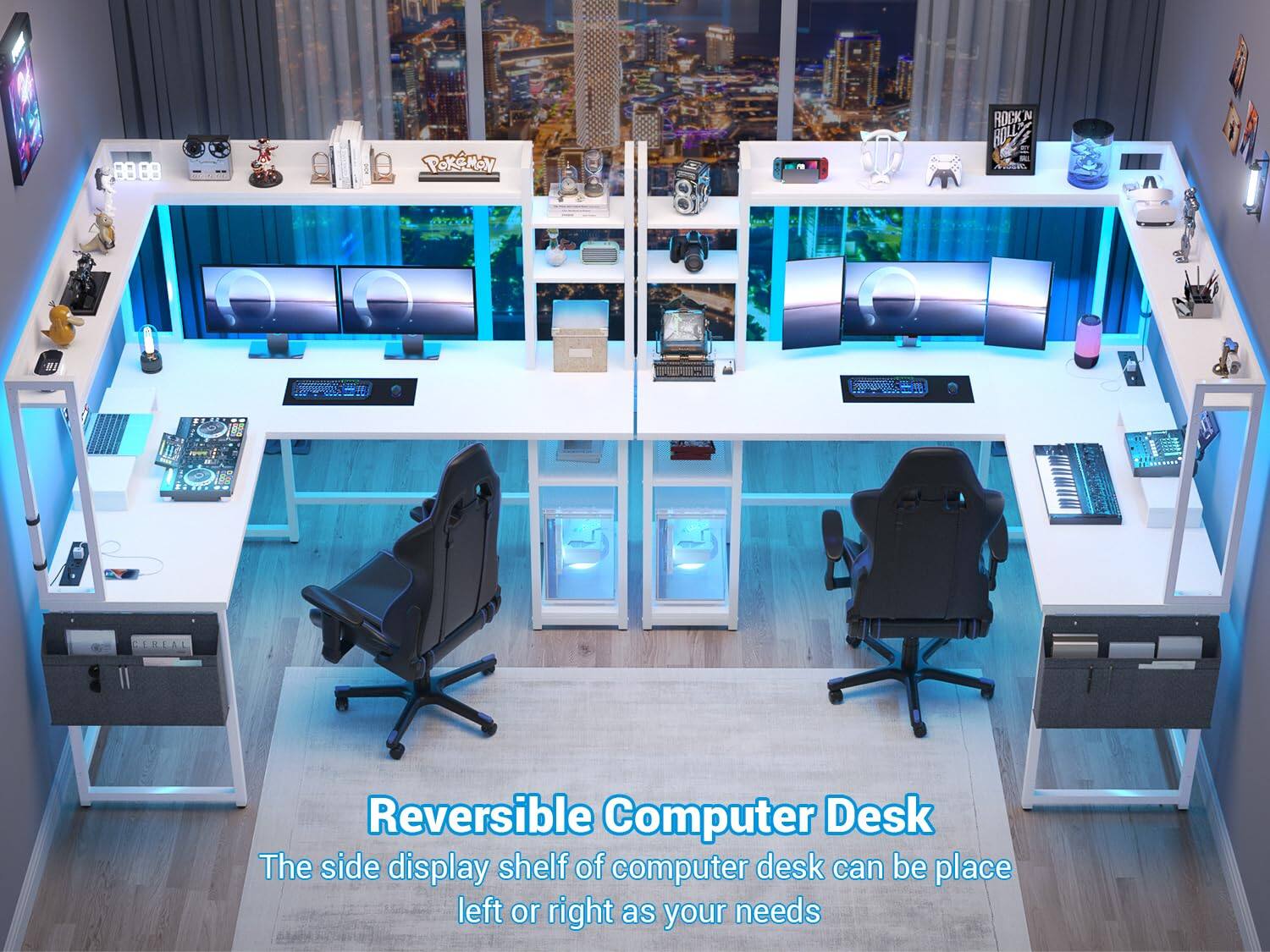 Reversible Computer Desk

The side display shelf of computer desk can be placed left or right as your needs