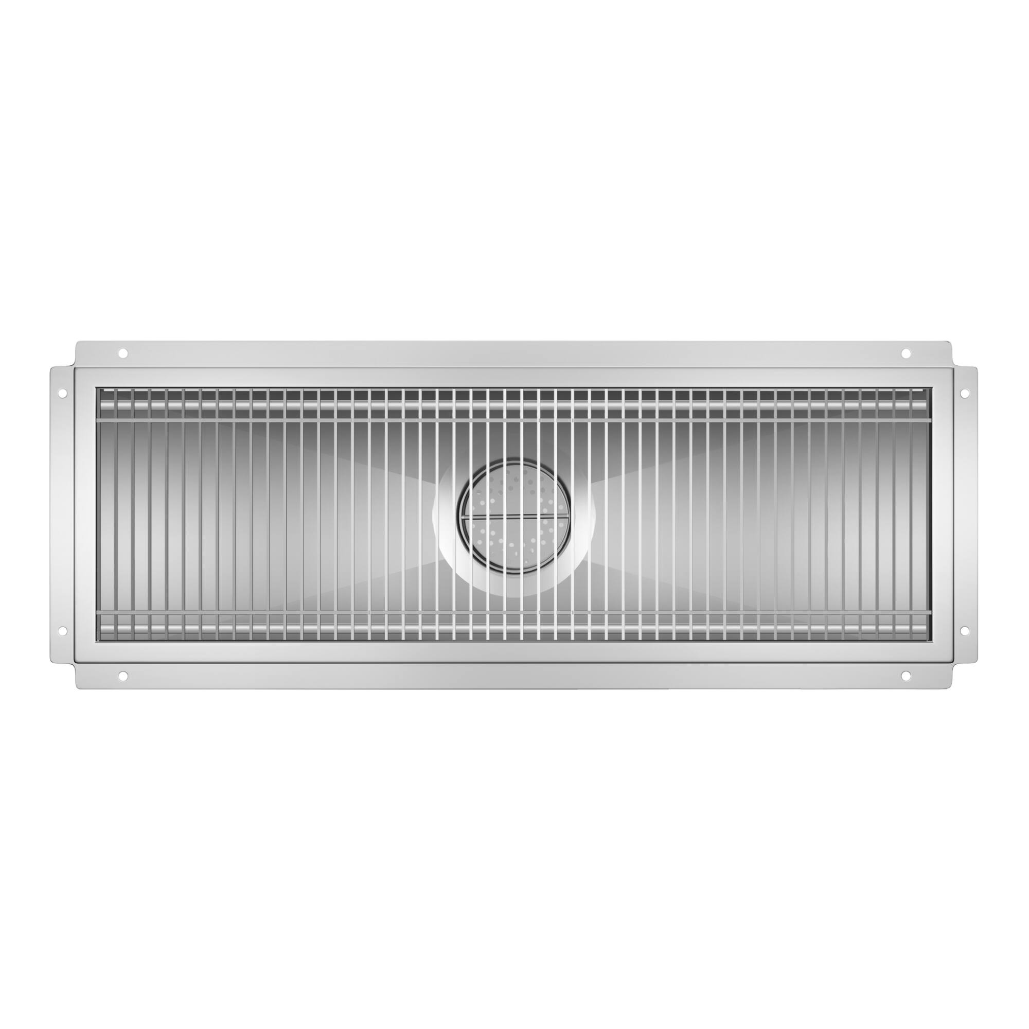 Alt View 1. Koolmore - 12" x 36" Stainless Steel Floor Trough Drain, 14-Gauge with Subway-Style Grating & Removable Drain Basket, NSF Listed - Stainless-Steel.