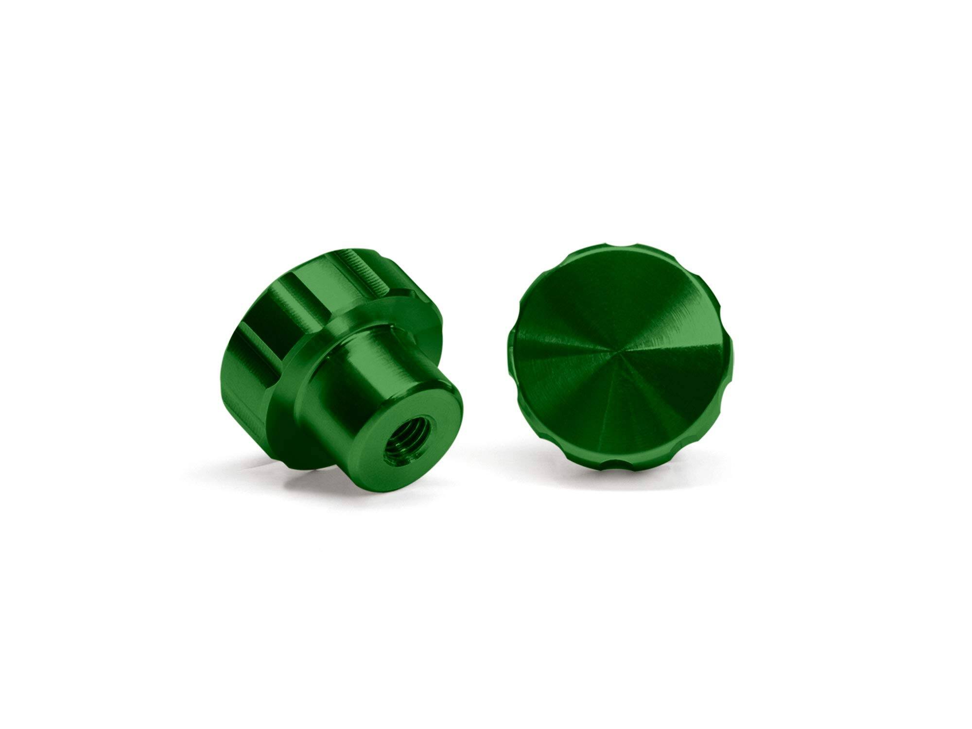Front. WeatherTech - Solid Billet Aluminum Knobs for CupFone | Forest Green – 2 Pack - Forest Green.