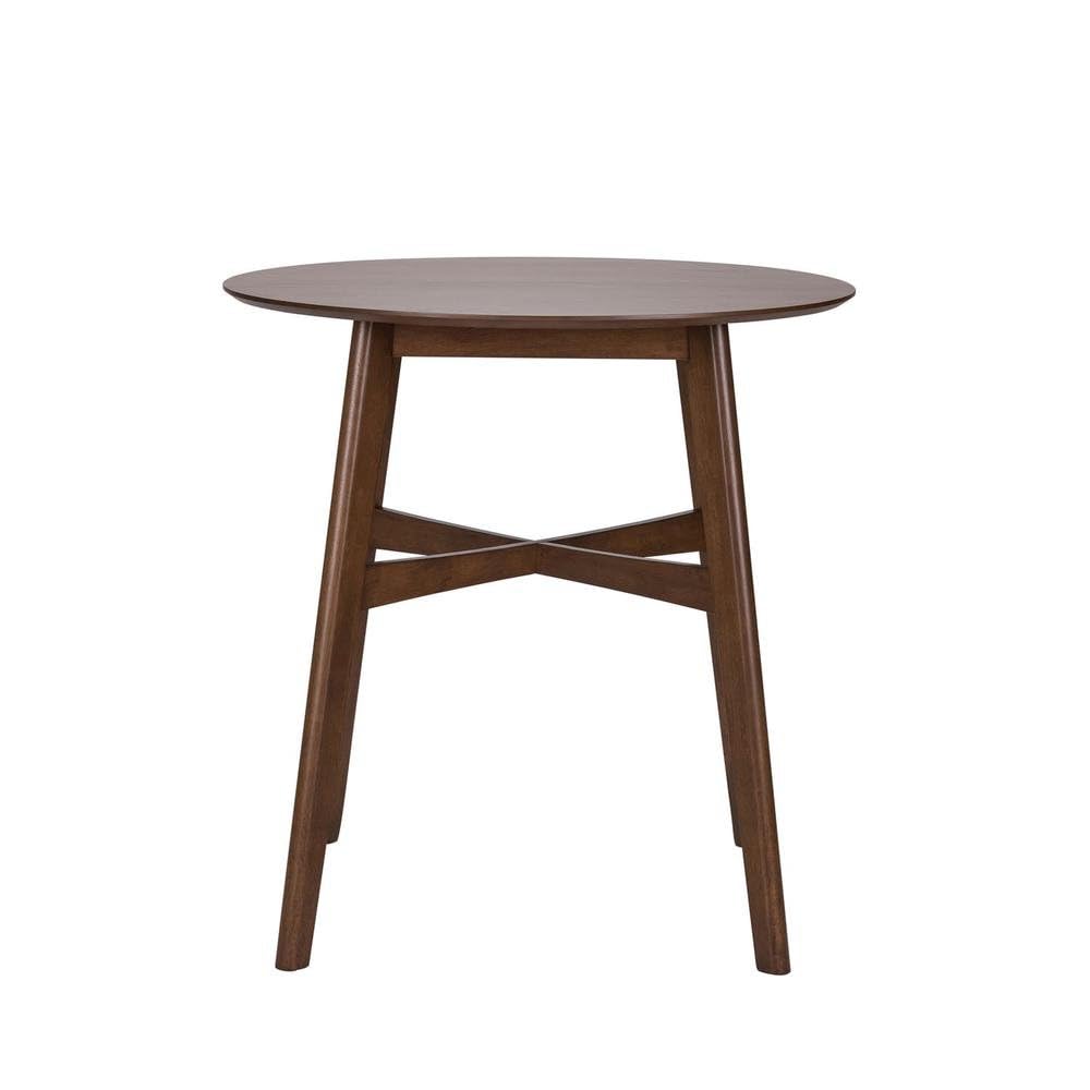 Angle. Starlight Canyon Home - Brown Round Dining Table – Elegant Small Round Kitchen Table for Any Space - Brown.