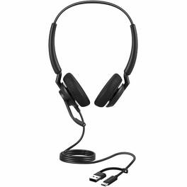Jabra - Engage 40 Headset - Microsoft Teams Certification - Stereo - USB Type A, USB Type C - Wired - 50 Hz to 20 kHz - Red