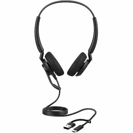 Front. Jabra - Jabra Engage 40 Headset - Microsoft Teams Certification - Stereo - USB Type A, USB Type C - Wired - 50 Hz to 20 kHz - Red.