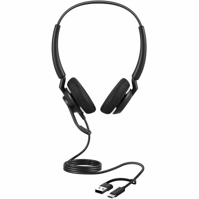 Front. Jabra - Jabra Engage 40 Headset - Microsoft Teams Certification - Stereo - USB Type A, USB Type C - Wired - 50 Hz to 20 kHz - Red.