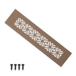 Unique Bargains - 8"x2" Door Air Vent Cover, Heavy Duty Aluminum Alloy Grille Louvered with Mounting Screws for Cabinet Wardrobe - Brown