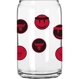 Logo Brands - Chicago Bulls 16oz. Smiley Can Glass - Multicolor