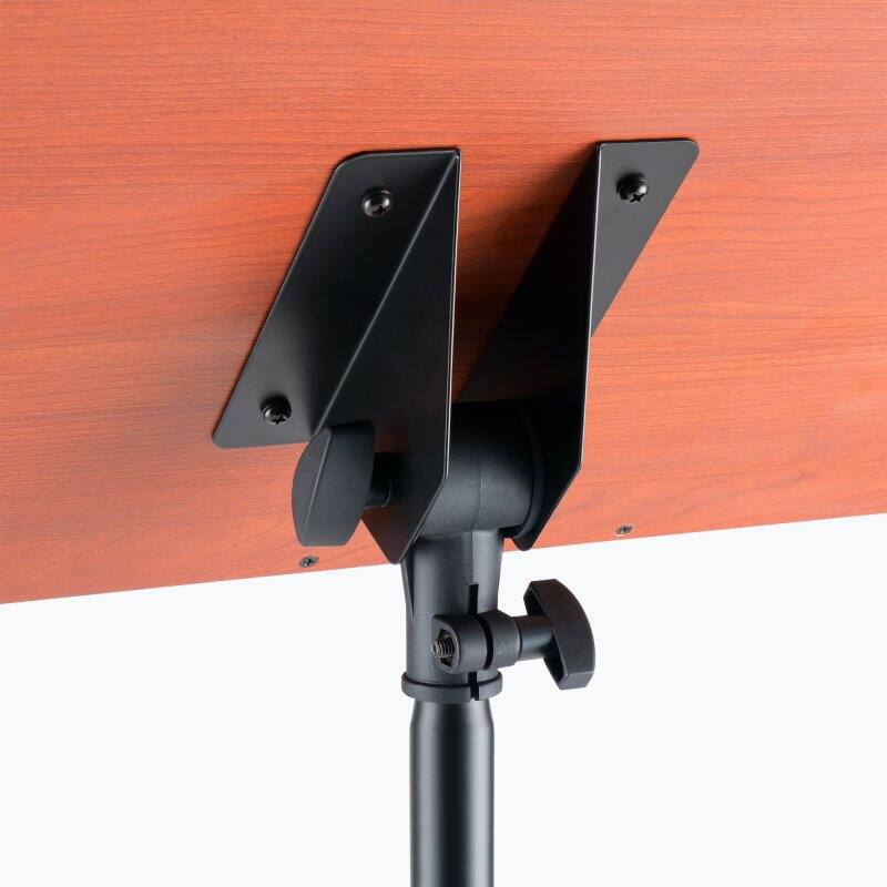 Alt View 3. On Stage Stands - On-Stage SM7312W Conductor Music Stand with Wide Wooden Bookplate - Black.