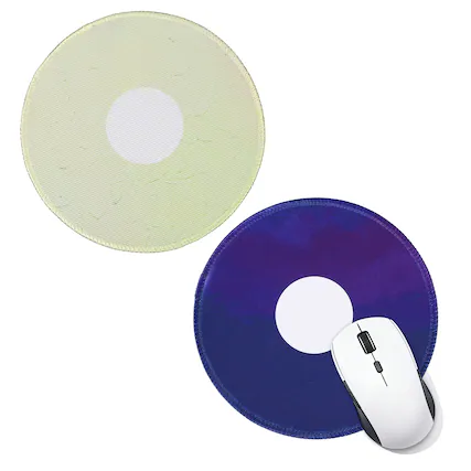 Front. Unique Bargains - 2pcs Donut Round Mouse Pad 7.9" Donut Printed Non-Slip Rubber Desk Mat for Office Home Laptop Computer Desk Accessories - Purple, Light Yellow.