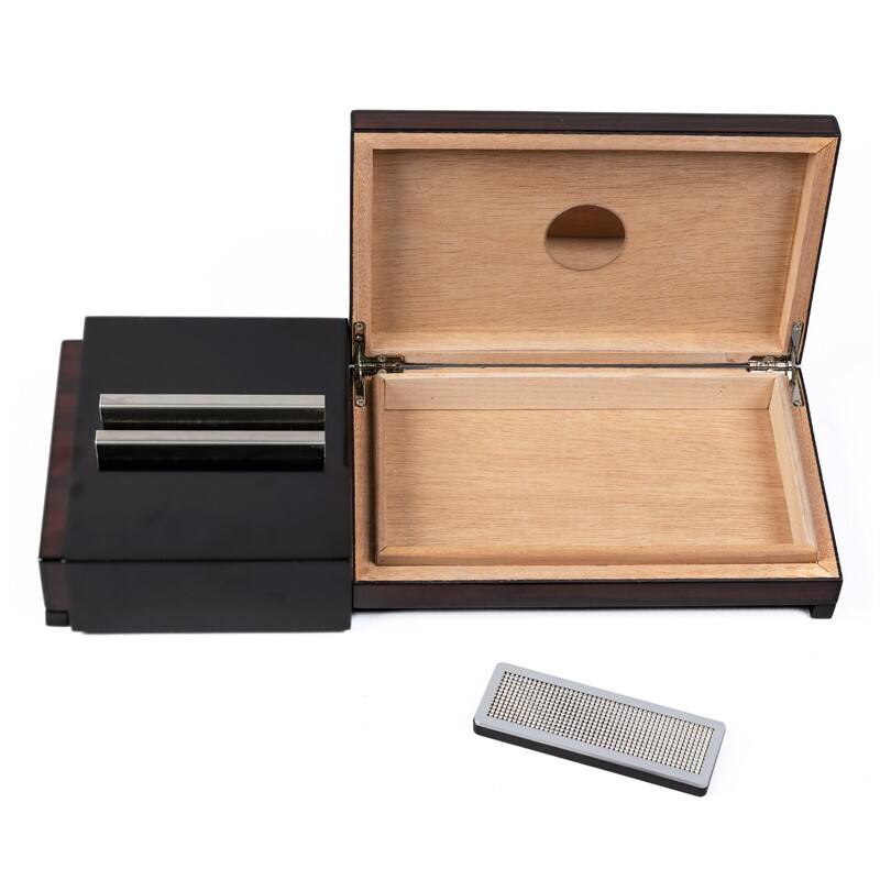 Alt View 1. Prestige - Ashtray with Hidden Humidor - 2-Tone Dark Brazilian Finish.