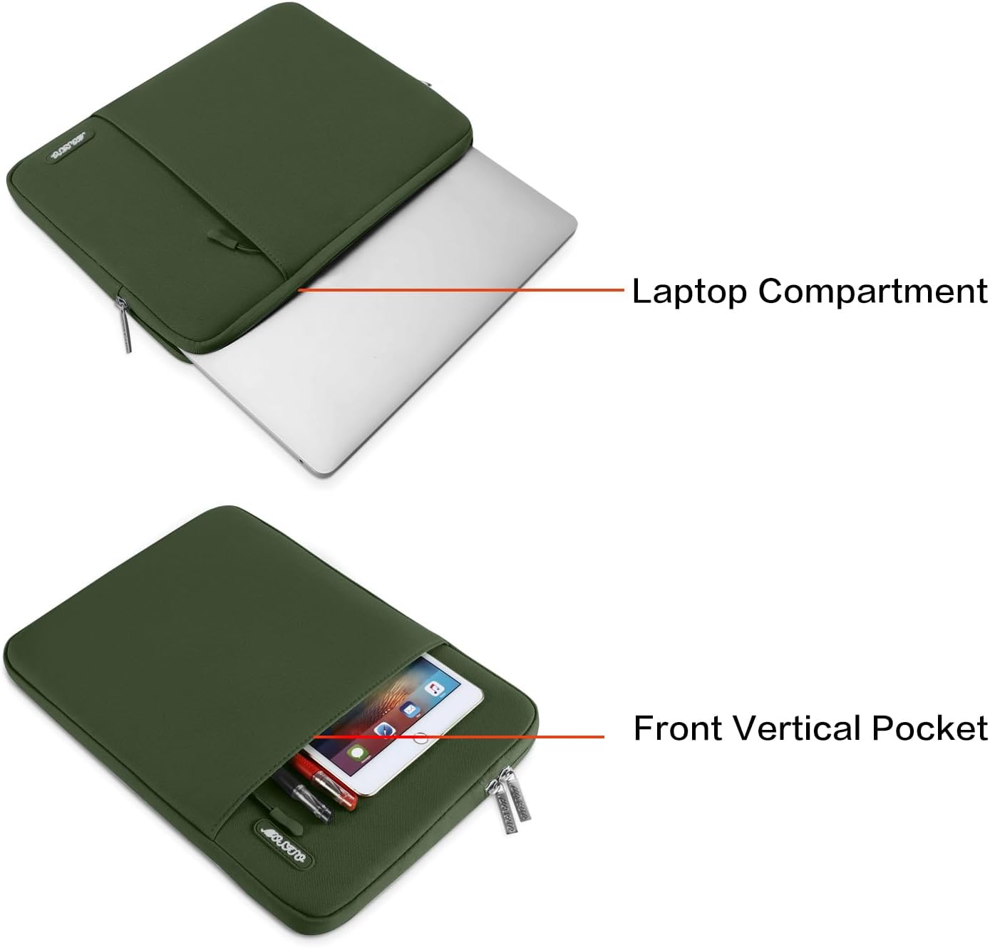 - Laptop Compartment
- Front Vertical Pocket