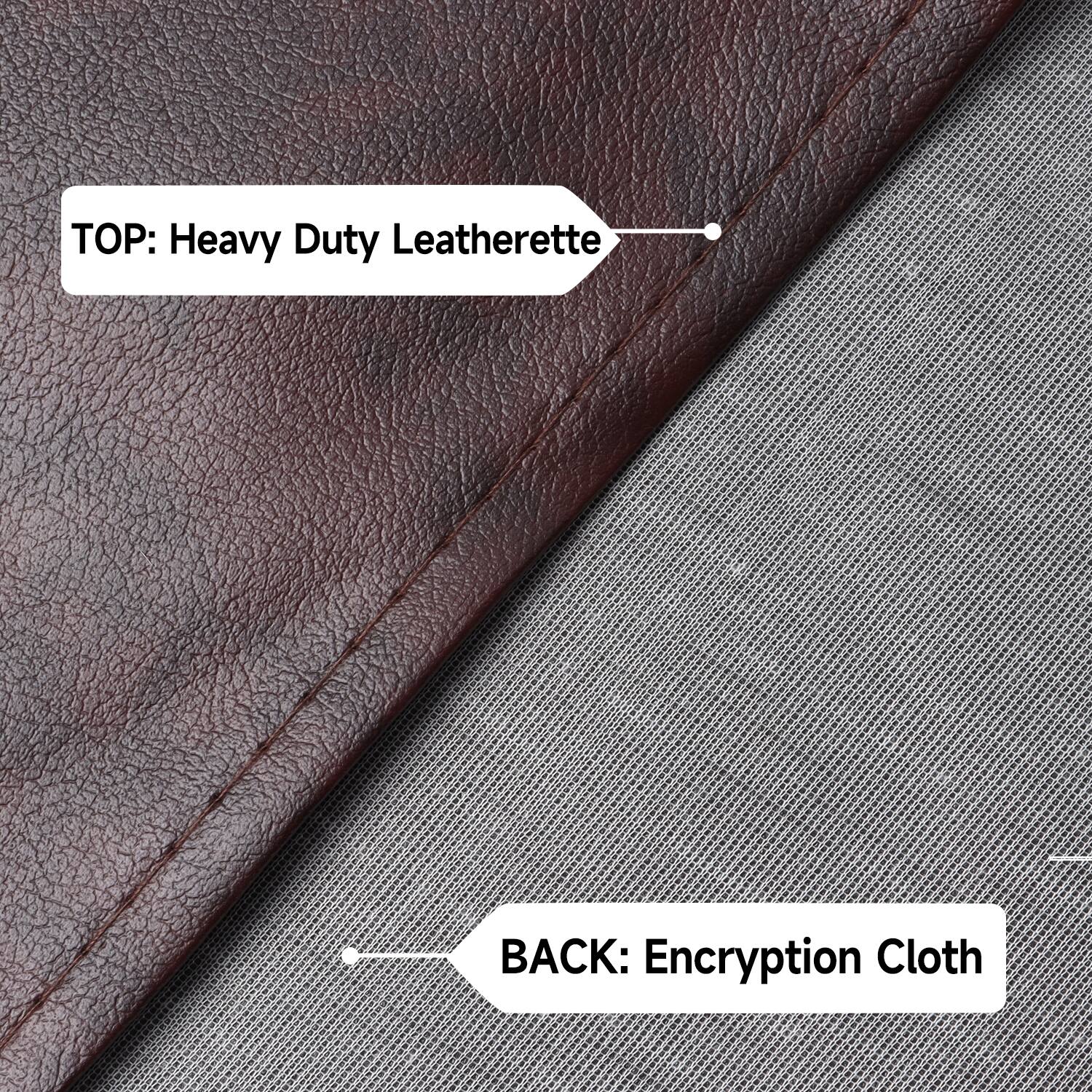 TOP: Heavy Duty Leatherette
BACK: Encryption Cloth