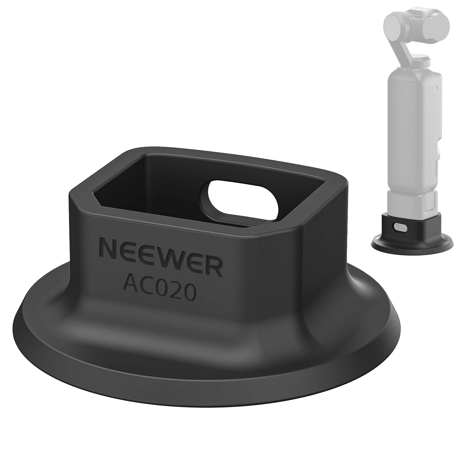 Neewer - Silicone Stand Base for DJI Osmo Pocket 3 - Soft, Non-Slip Desktop Mount for Stable Video - Black