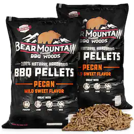 Bear Mountain BBQ - Natural Hardwood Pecan Sweet Flavor Pellets, 20lbs (2 Pack)