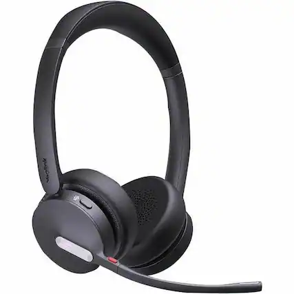 Front. Yealink - Yealink WH64 Headset - Microsoft Teams Certification - Stereo - Wireless - Bluetooth/DECT - 492.1 ft - 20 Hz to 20 kHz - Black.