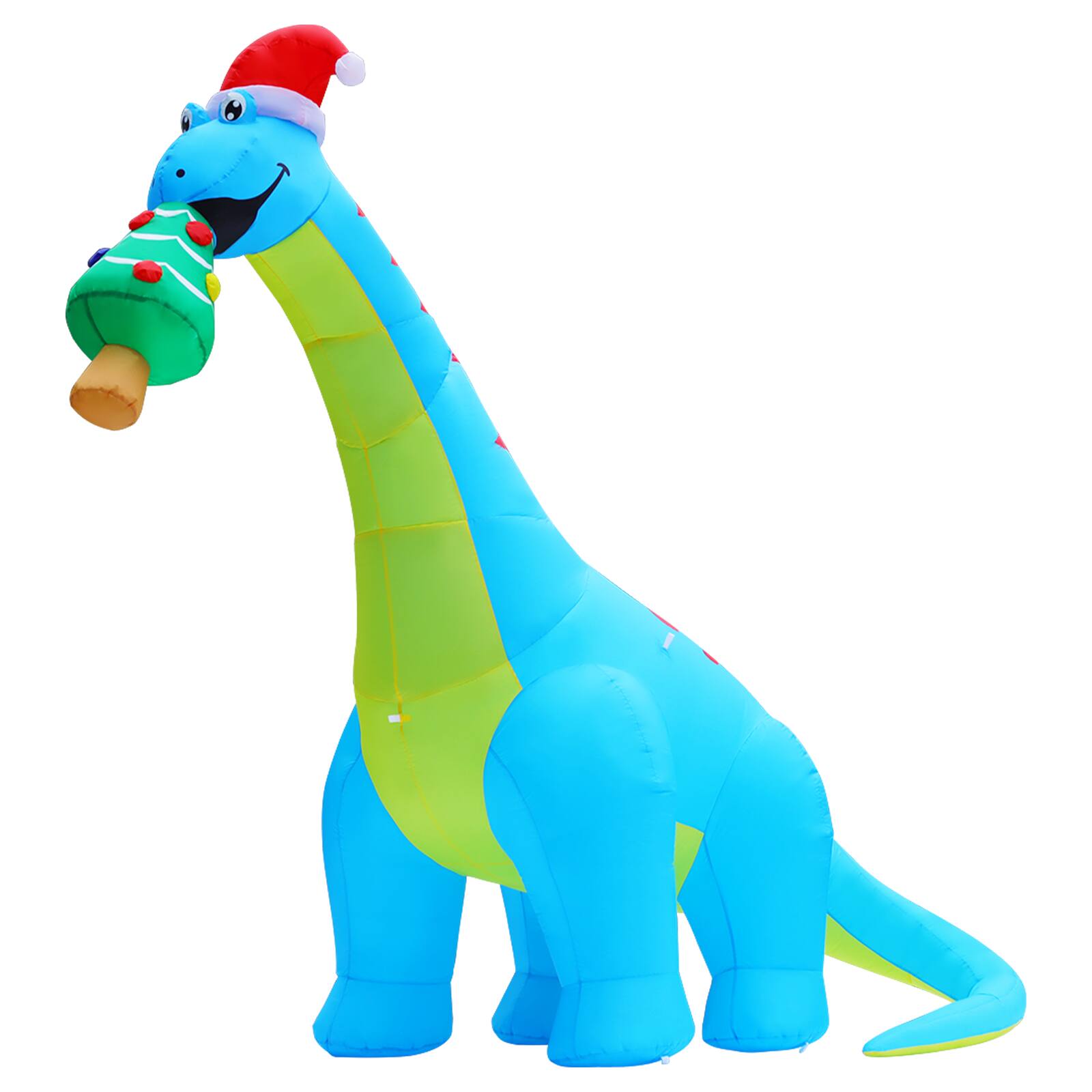 Front. GOOSH Inflatables - GOOSH 10FT Animated Blue Dinosaur Inflatable with Nodding Head and LED Lights - Blue.