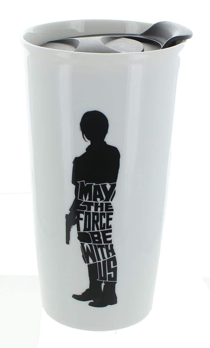 Star Wars - Jyn Erso "May The Force Be With Us" 12oz Ceramic Travel Mug - White/Black