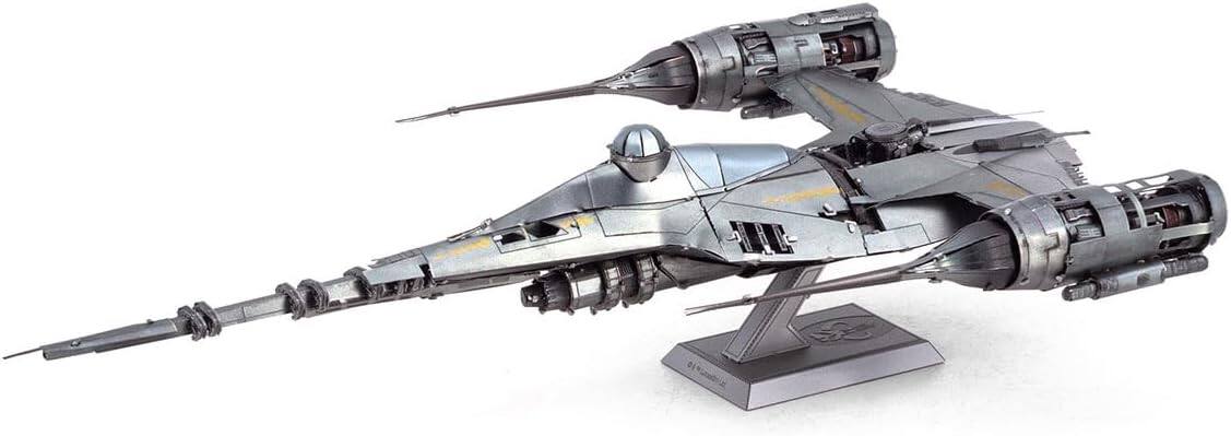 Alt View 3. Metal Earth - Metal Earth Premium Series Star Wars Mandalorian N-1 Starfighter 3D Metal Model Kit Fascinations - Silver.