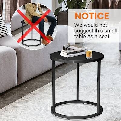 NOTICE  
We would not suggest this small table as a seat.