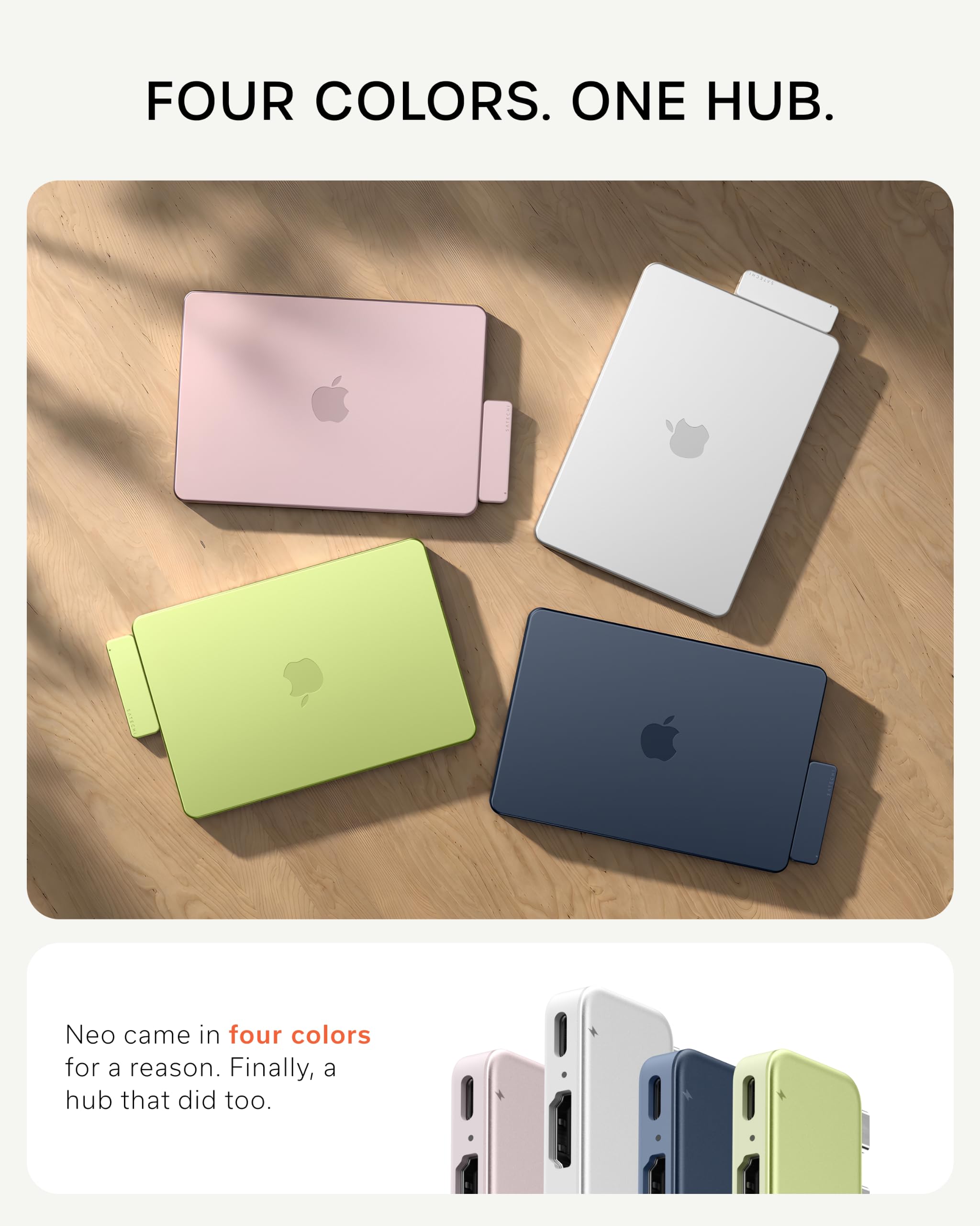 FOUR COLORS. ONE HUB.

Neo came in four colors for a reason. Finally, a hub that did too.