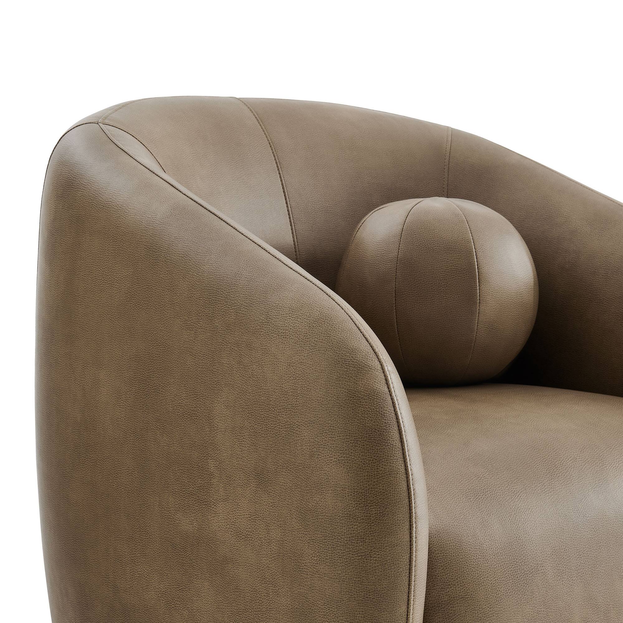 Alt View 5. Modway - Holland Swivel Vegan Leather Armchair by Modway - Mushroom.