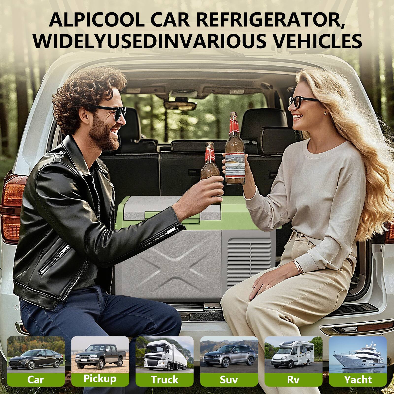 ALPICOOL CAR REFRIGERATOR, WIDELY USED IN VARIOUS VEHICLES

- Car
- Pickup
- Truck
- Suv
- Rv
- Yacht