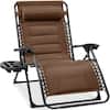 Front. Best Choice Products - Best Choice Products Oversized Padded Zero Gravity Chair, Folding Outdoor Patio Recliner w/ Side Tray - Brown - Dark Brown.