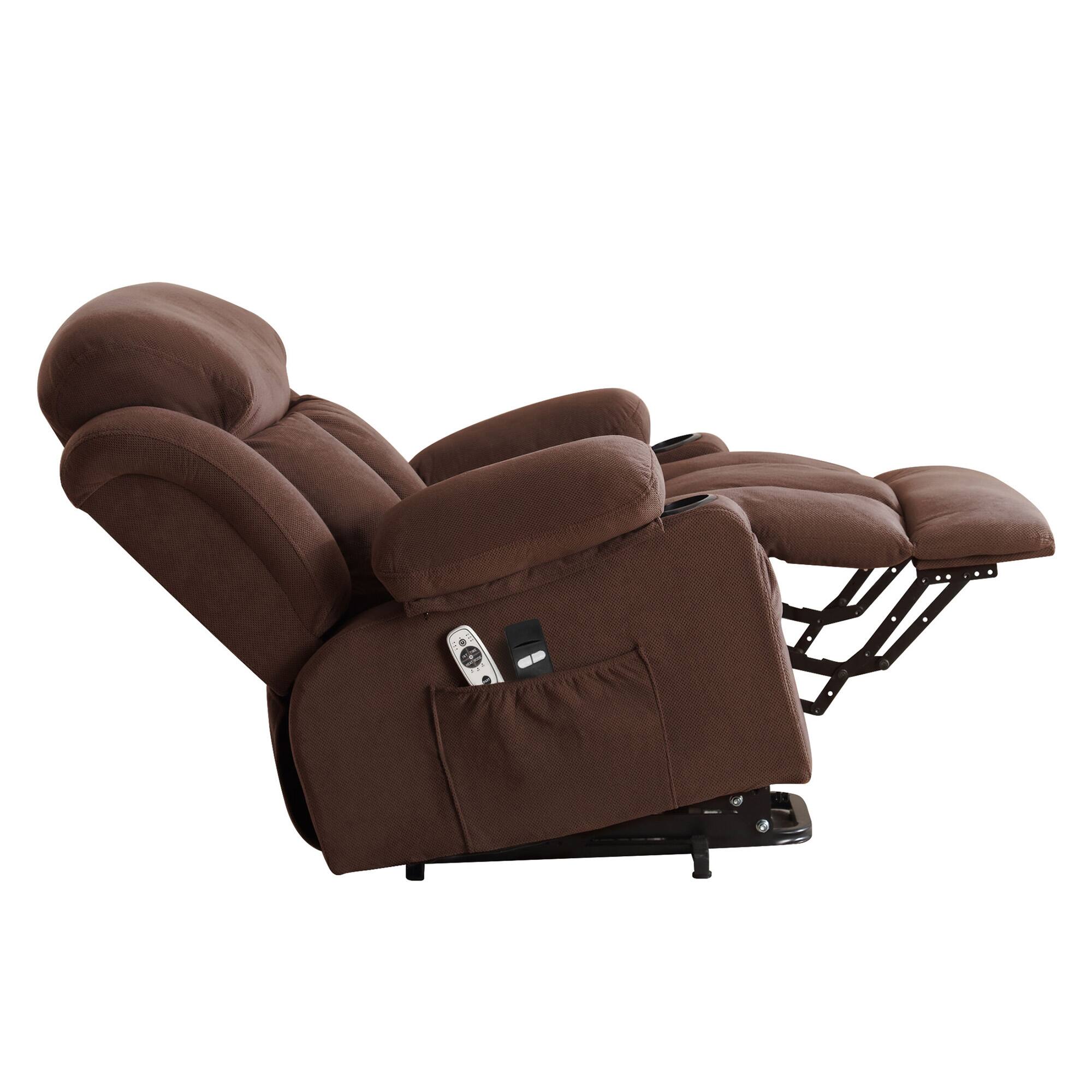 Alt View 8. GOODSILO - Power Lift Recliner Chair with Heat & Massage, Electric Fabric Recliner for Elderly with USB Port & Remote - Brown.