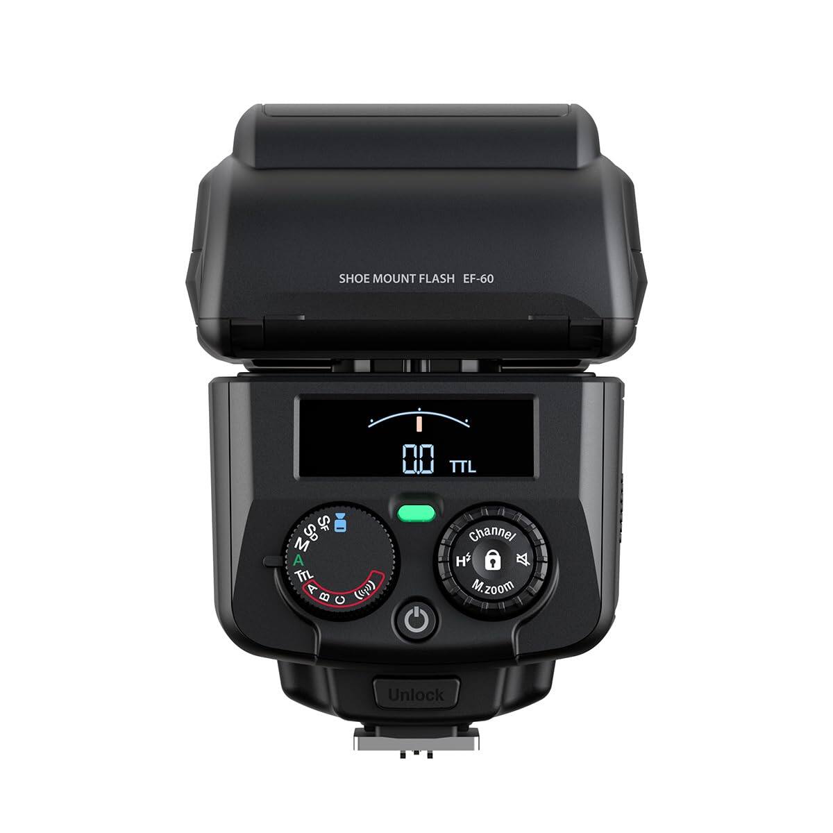 SHOE MOUNT FLASH EF-60

38 So SF M A TrL 1 A (09) B C 00 TTL Channel H

A M. M.z0om Unlock