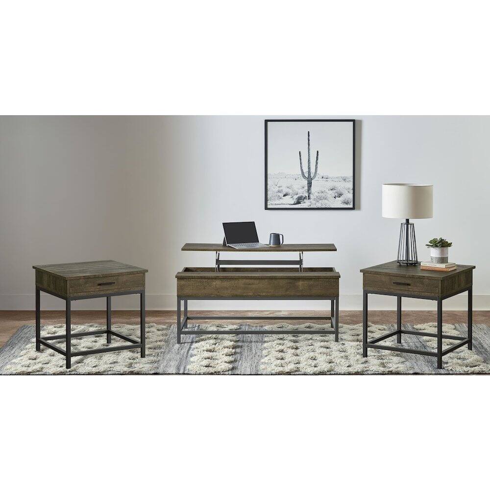 Alt View 1. Coaster Co. of America - Byers 3-piece Lift Top Coffee and End Table Set Brown Oak - Brown.