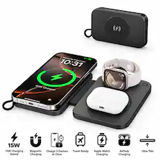 Wednesday 80% 11 10:31 December
80% Charged
15W + 15W Charging Magnetic Charge 3 Devices Travel Ready Speed Charging at Once
Apple Watch Charging
AirPods Charging
Ultra Thin