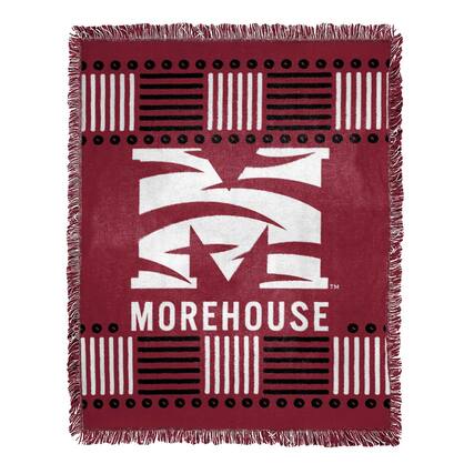 Front. Northwest - Morehouse Maroon Tigers Homage Jacquard Throw Blanket - Multicolor.