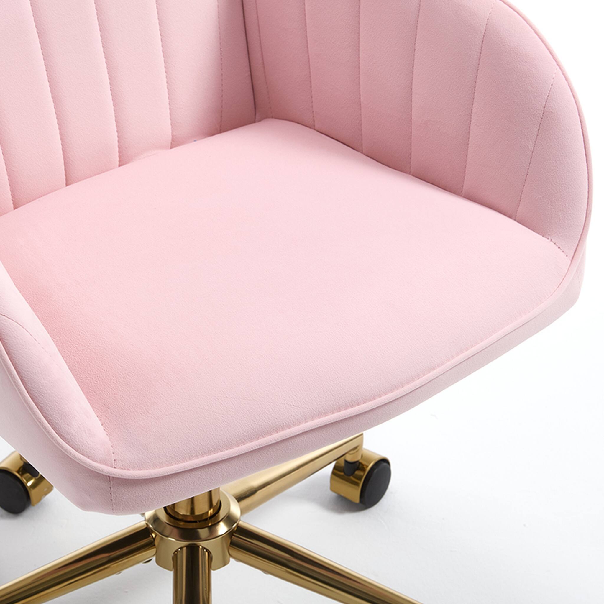 Alt View 5. Forest'nSky - Gold Metal Adjustable Office Chair with Ergonomic Swivel Chair, Backrest Seat,Baby Pink - Baby Pink.