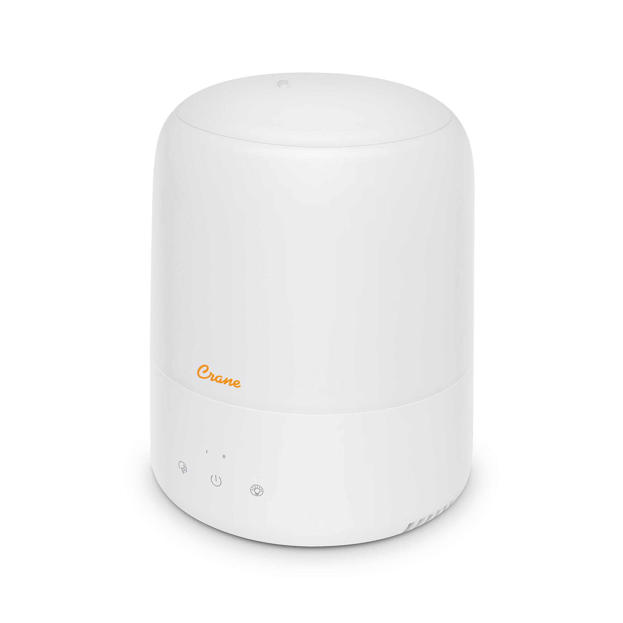 Angle. CRANE - 3-in-1 Compact Humidifier - 0.5 Gallon with Sleep Support Light & Aroma Diffuser - White.