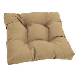 Blazing Needles - 19-inch Squared Spun Polyester Tufted Dining Chair Cushion - Sandstone