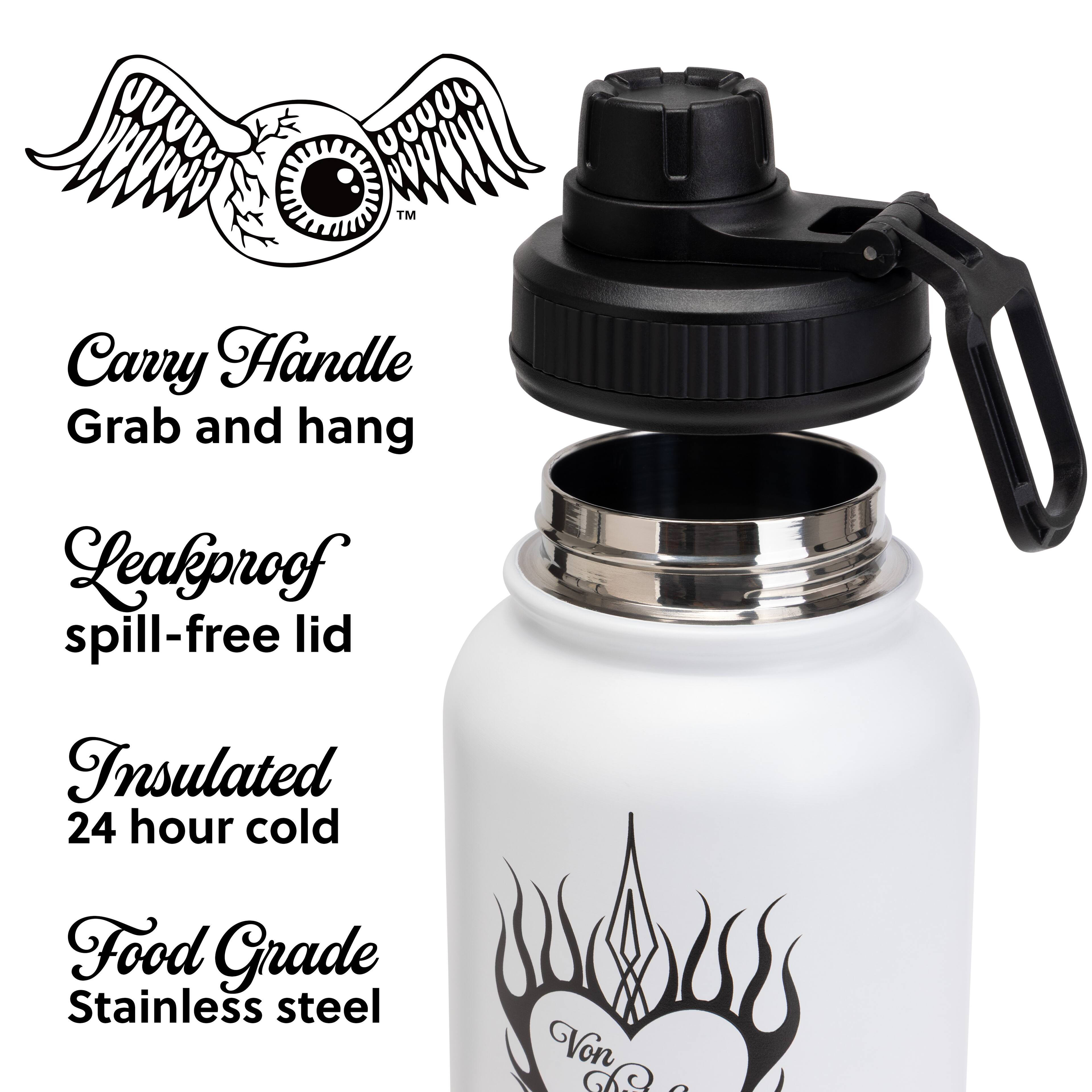 - Carry Handle
- Grab and hang
- Leakproof spill-free lid
- Insulated 24 hour cold
- Food Grade Stainless steel