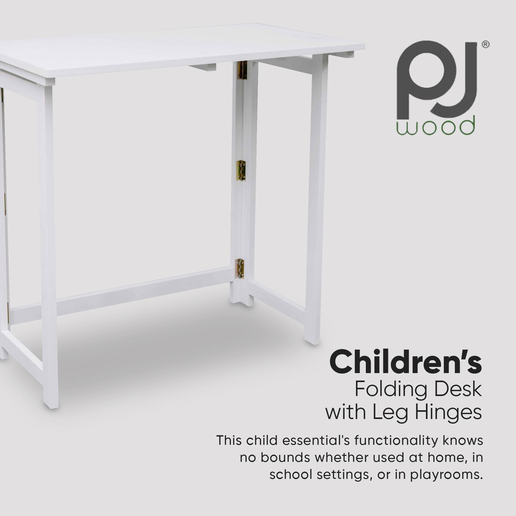 PJ Wood Children's Folding Desk with Leg Hinges  
This child essential's functionality knows no bounds whether used at home, in school settings, or in playrooms.