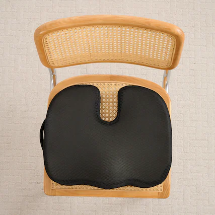 Front. Sweet Home Collection - Premium Memory Foam Comfort Chair Cushion, Ergonomic Cushion for Chair, Car, Office Desk, Tailbone Relief - Black.