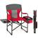 Front. Costway - Folding Camping Directors Chair Portable with Cooler Bag & Side Table Red - Red.