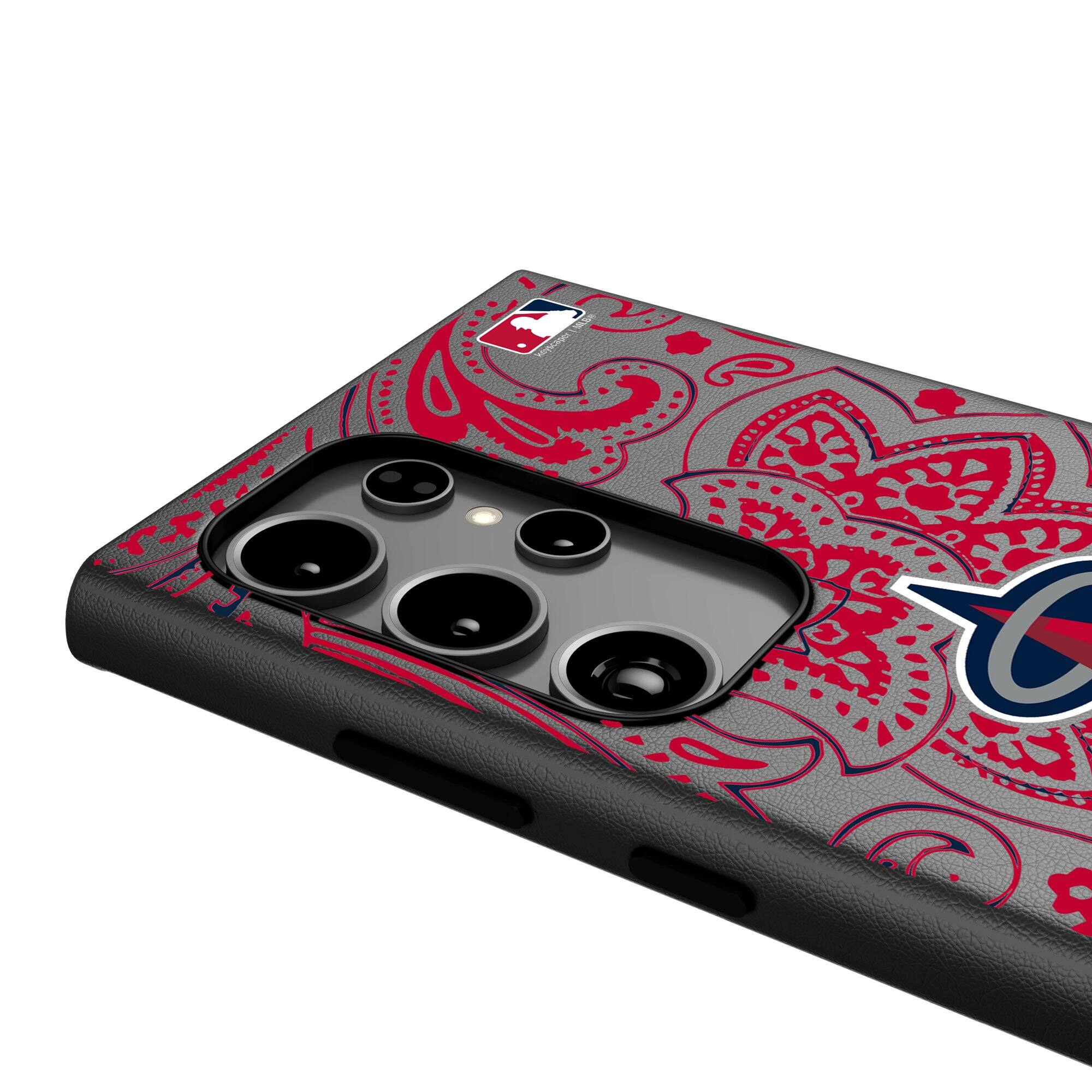 Alt View 3. Keyscaper - Los Angeles Angels Paisley Galaxy Magnetic Bump Case - S25 - Black.