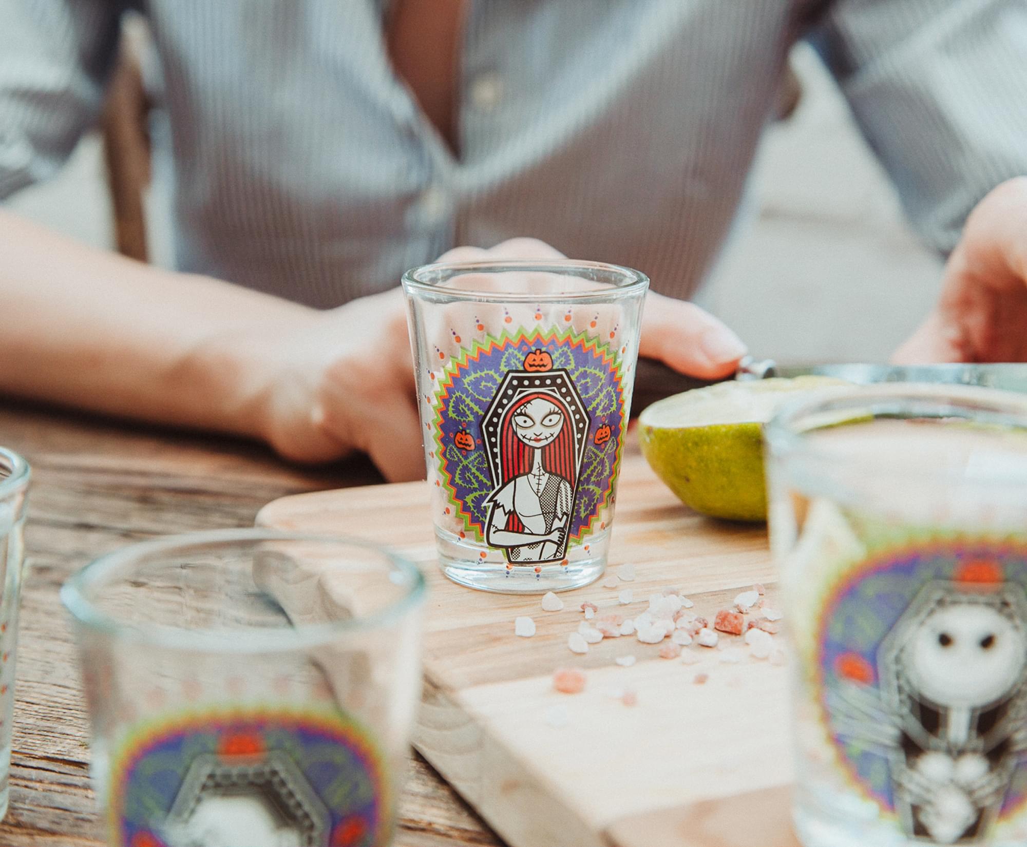 Alt View 3. Disney - Disney Nightmare Before Christmas Day of the Dead Mini Shot Glasses | Set of 4 - Purple.