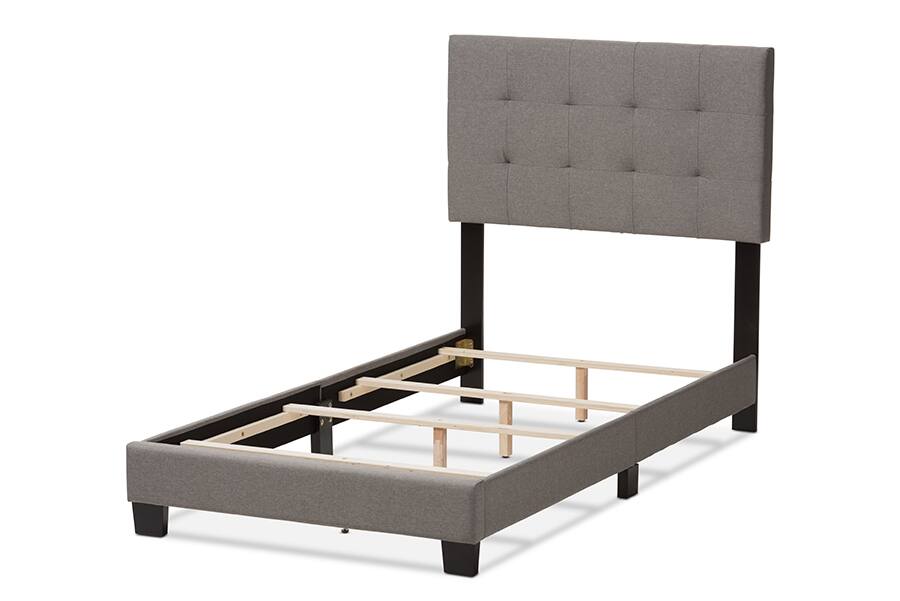 Left. Baxton Studio - Brookfield Modern and Contemporary Fabric Bed - Gray.